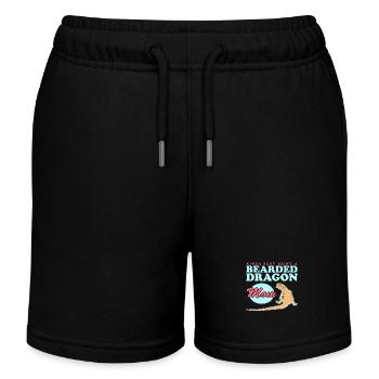 Maman Dragon Barbu | Cadeau reptiles dragons barbus - Short de jogging enfant bio Stanley/Stella - noir - Devant