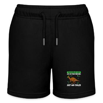 Parasaurolophus Dinosaurier | Dinos Geschenk - Kinder Organic Joggingshorts Mini Bolter von Stanley/Stella - Schwarz - Vorne