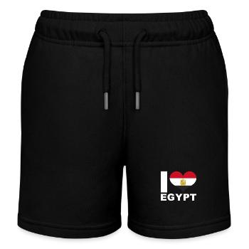 J’aime l’Egypte drapeau du cœur Egypte - Short de jogging enfant bio Stanley/Stella - noir - Devant