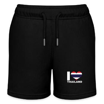 Ich liebe Thailand Herz Flagge Thailand - Kinder Organic Joggingshorts Mini Bolter von Stanley/Stella - Schwarz - Vorne