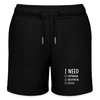 Hochzeitsfotograf Kamera Hochzeit Fokus - Kinder Organic Joggingshorts Mini Bolter von Stanley/Stella - Schwarz - Vorne