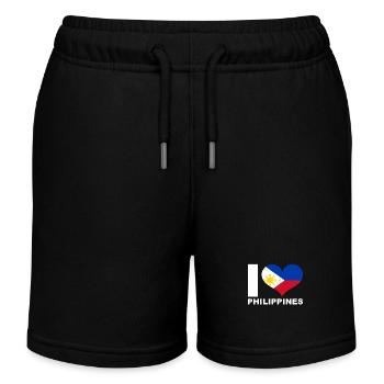 J’aime le drapeau du cœur des Philippines Philippines - Short de jogging enfant bio Stanley/Stella - noir - Devant