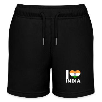 Ich liebe Indien Herz Flagge Indien - Kinder Organic Joggingshorts Mini Bolter von Stanley/Stella - Schwarz - Vorne