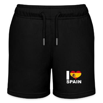 Ich liebe Spanien Herz Flagge Spanien - Kinder Organic Joggingshorts Mini Bolter von Stanley/Stella - Schwarz - Vorne