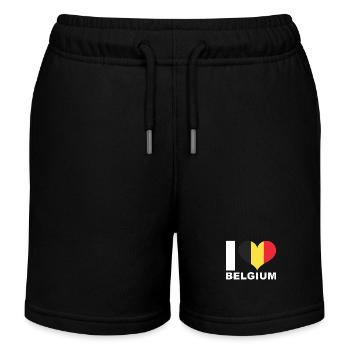 Ich liebe Belgien Herz Flagge Belgien - Kinder Organic Joggingshorts Mini Bolter von Stanley/Stella - Schwarz - Vorne