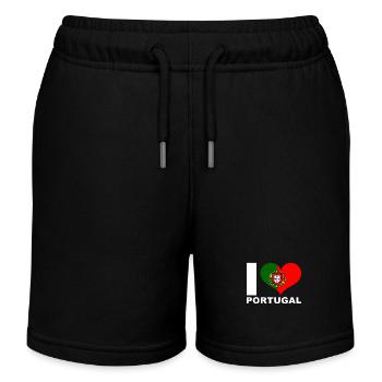Ich liebe Portugal Herz Flagge Portugal - Kinder Organic Joggingshorts Mini Bolter von Stanley/Stella - Schwarz - Vorne