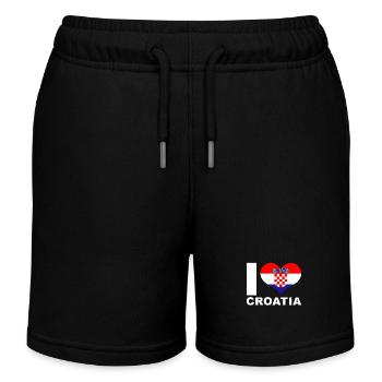 Ich liebe Kroatien Herz Flagge Kroatien - Kinder Organic Joggingshorts Mini Bolter von Stanley/Stella - Schwarz - Vorne