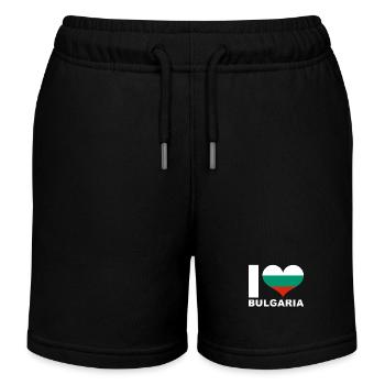 I love Bulgaria heart flag Bulgaria - Kids Organic Sweat Shorts by Stanley/Stella - black - Front