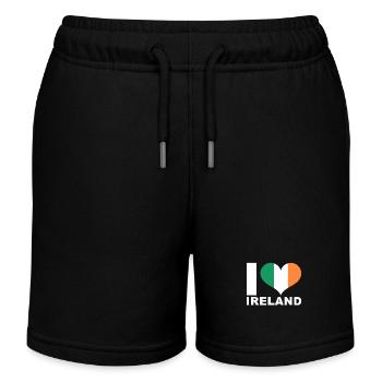 J’aime l’Irlande drapeau du cœur Irlande - Short de jogging enfant bio Stanley/Stella - noir - Devant