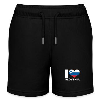 Ich liebe Slowenien Herz Flagge Slowenien - Kinder Organic Joggingshorts Mini Bolter von Stanley/Stella - Schwarz - Vorne