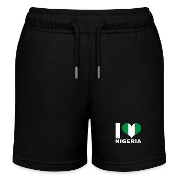 Ich liebe Nigeria Herz Flagge Nigeria - Kinder Organic Joggingshorts Mini Bolter von Stanley/Stella - Schwarz - Vorne