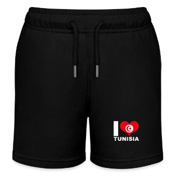 I love Tunisia heart flag Tunisia - Kids Organic Sweat Shorts by Stanley/Stella - black - Front