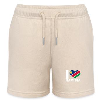 J’aime le drapeau du cœur de la Namibie - Short de jogging enfant bio Stanley/Stella - écru doux - Devant