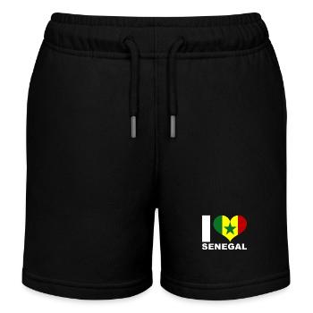 J’adore le drapeau du cœur du Sénégal Sénégal - Short de jogging enfant bio Stanley/Stella - noir - Devant
