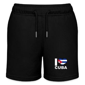 J’aime Cuba drapeau du cœur Cuba - Short de jogging enfant bio Stanley/Stella - noir - Devant