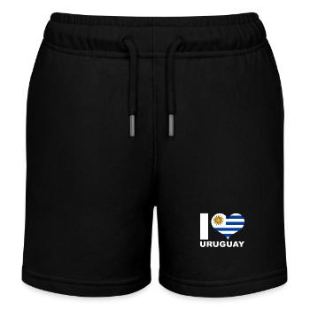 J’aime le drapeau du cœur de l’Uruguay Uruguay - Short de jogging enfant bio Stanley/Stella - noir - Devant