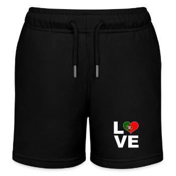 Ich liebe Portugal Herz Flagge Portugal - Kinder Organic Joggingshorts Mini Bolter von Stanley/Stella - Schwarz - Vorne