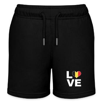 Ich liebe Belgien Herz Flagge Belgien - Kinder Organic Joggingshorts Mini Bolter von Stanley/Stella - Schwarz - Vorne