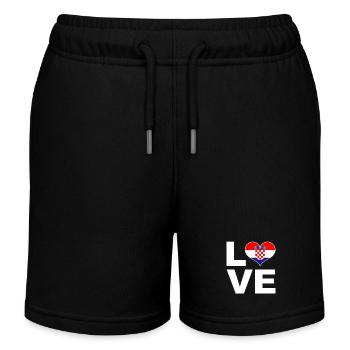 I love Croatia heart flag Croatia - Kids Organic Sweat Shorts by Stanley/Stella - black - Front