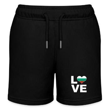 I love Bulgaria heart flag Bulgaria - Kids Organic Sweat Shorts by Stanley/Stella - black - Front