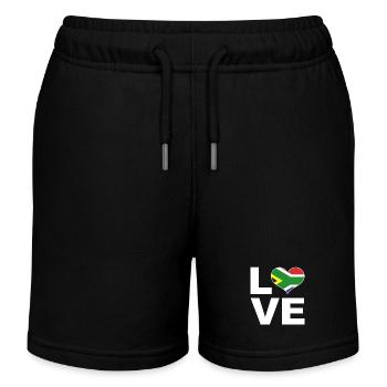 I love South Africa heart flag South Africa - Kids Organic Sweat Shorts by Stanley/Stella - black - Front
