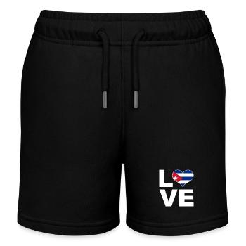 J’aime Cuba drapeau du cœur Cuba - Short de jogging enfant bio Stanley/Stella - noir - Devant