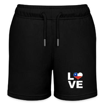 J’aime le drapeau du cœur du Chili Chili - Short de jogging enfant bio Stanley/Stella - noir - Devant
