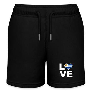 J’aime le drapeau du cœur de l’Uruguay Uruguay - Short de jogging enfant bio Stanley/Stella - noir - Devant