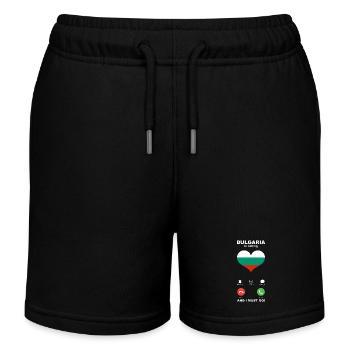 Bulgaria is calling Bulgaria Heart Souvenir - Kids Organic Sweat Shorts by Stanley/Stella - black - Front
