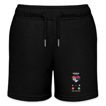 Serbien is calling Serbien Herz Souvenir - Kinder Organic Joggingshorts Mini Bolter von Stanley/Stella - Schwarz - Vorne