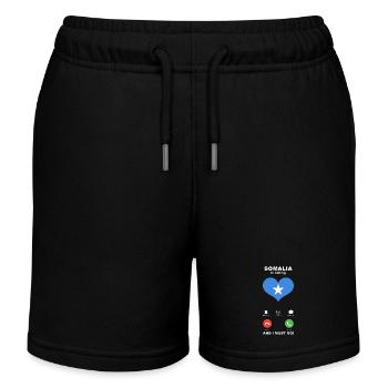 Somalia is calling Somalia Herz Souvenir - Kinder Organic Joggingshorts Mini Bolter von Stanley/Stella - Schwarz - Vorne