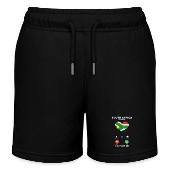 South Africa is calling South Africa Heart Souvenir - Kids Organic Sweat Shorts by Stanley/Stella - black - Front