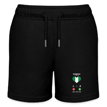 Nigeria is calling Nigeria Herz Souvenir - Kinder Organic Joggingshorts Mini Bolter von Stanley/Stella - Schwarz - Vorne