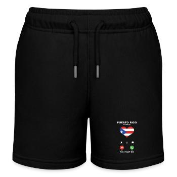 Puerto Rico is calling Puerto Rico Herz Souvenir - Kinder Organic Joggingshorts Mini Bolter von Stanley/Stella - Schwarz - Vorne