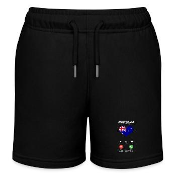 Australia is calling Australia Heart Souvenir - Kids Organic Sweat Shorts by Stanley/Stella - black - Front