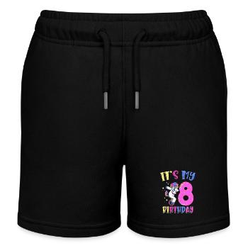 C’est mon poney licorne éclatant de 8 ans 8. - Short de jogging enfant bio Stanley/Stella - noir - Devant