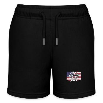 Amerikanische Flagge Hexerei Zauberei Pentagramm - Kinder Organic Joggingshorts Mini Bolter von Stanley/Stella - Schwarz - Vorne