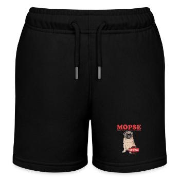 Mops Hunde Hundebesitzer Hundeliebhaber Geschenk - Kinder Organic Joggingshorts Mini Bolter von Stanley/Stella - Schwarz - Vorne