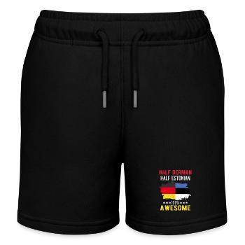 Half German Half Estonian - Kids Organic Sweat Shorts by Stanley/Stella - black - Front