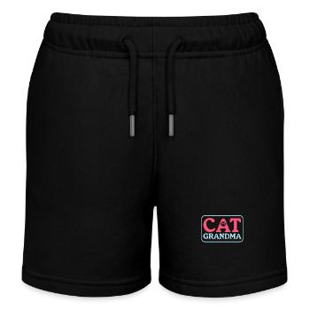 Cats Grandma Cat Mama Cat Owner Gift - Kids Organic Sweat Shorts by Stanley/Stella - black - Front