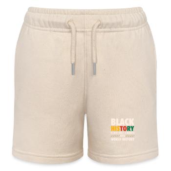 Black history is not just a month, - Kids Organic Sweat Shorts by Stanley/Stella - soft Ecru - Front