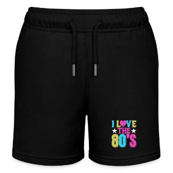 I Love The 80's 1980 Retro Vintage | 80er Kostüm - Kinder Organic Joggingshorts Mini Bolter von Stanley/Stella - Schwarz - Vorne