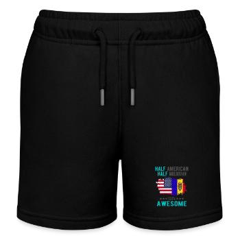 Half American Half Moldovans - Kids Organic Sweat Shorts by Stanley/Stella - black - Front