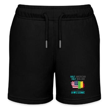 Halb Amerikaner Halb Malier - Kinder Organic Joggingshorts Mini Bolter von Stanley/Stella - Schwarz - Vorne