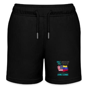 Half American Half Venezuelan - Kids Organic Sweat Shorts by Stanley/Stella - black - Front