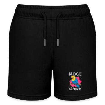 Budgerigar Grandma Budgerigars Gift - Kids Organic Sweat Shorts by Stanley/Stella - black - Front