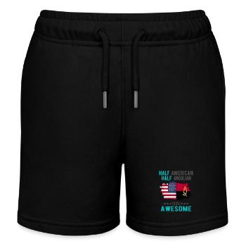 Halb Amerikaner Halb Angolier - Kinder Organic Joggingshorts Mini Bolter von Stanley/Stella - Schwarz - Vorne