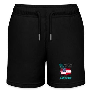 Half American Half Austrian - Kids Organic Sweat Shorts by Stanley/Stella - black - Front