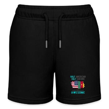 Halb Amerikaner Halb Kameruner - Kinder Organic Joggingshorts Mini Bolter von Stanley/Stella - Schwarz - Vorne