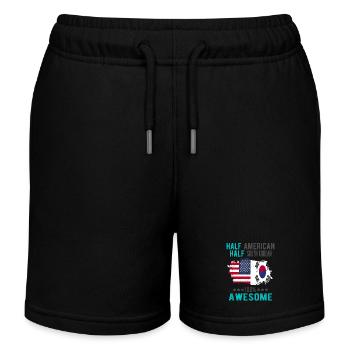 Halb Amerikaner Halb Süd Koreaner - Kinder Organic Joggingshorts Mini Bolter von Stanley/Stella - Schwarz - Vorne